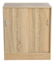 Mobiile 2 Ante Scorrevoli 3 Ripiani 60x30x71 cm in PB e Carta Sonoma