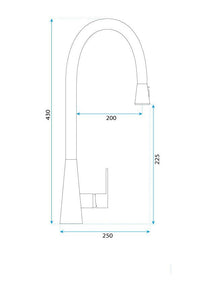 Rubinetto Da Cucina Rea Mild Black Mat Rose Gold