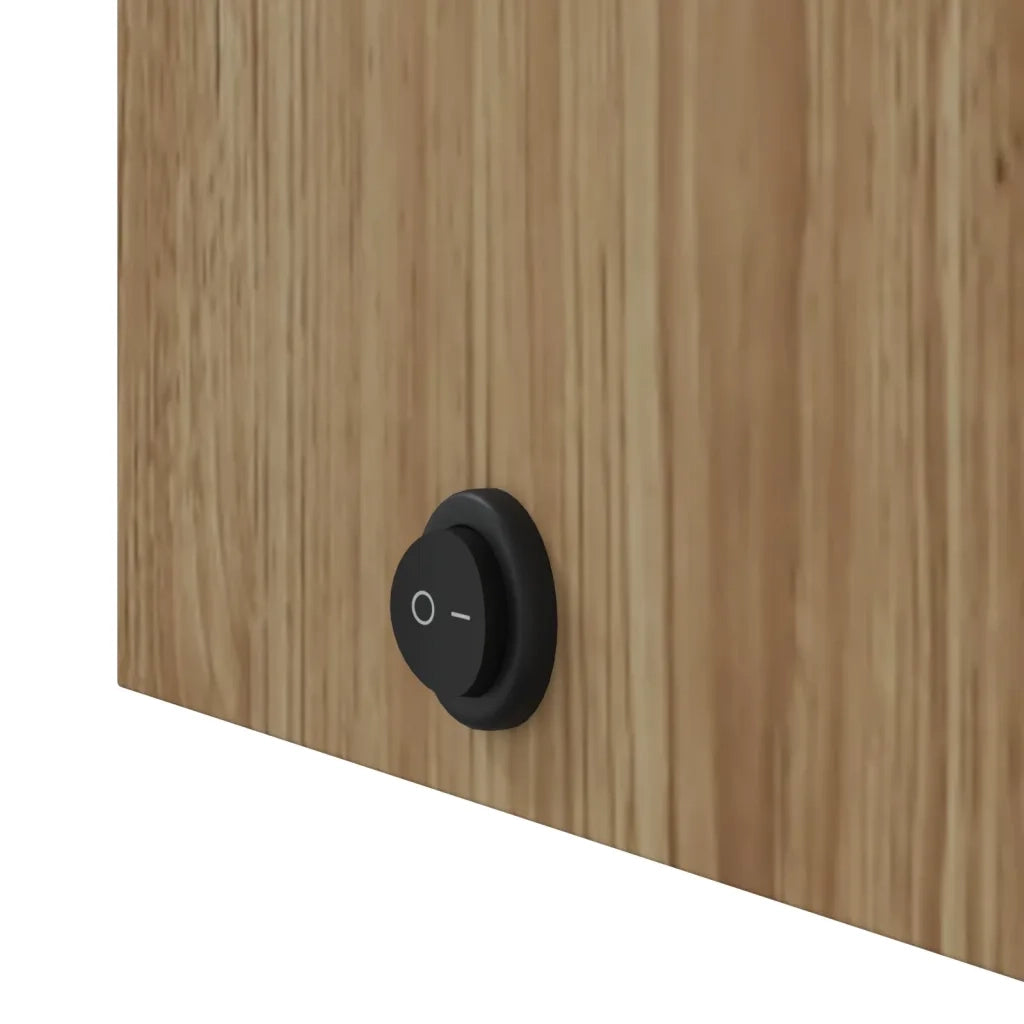 Armadietto Bagno con Specchio e LED Rovere 60x13x52 cm 357972