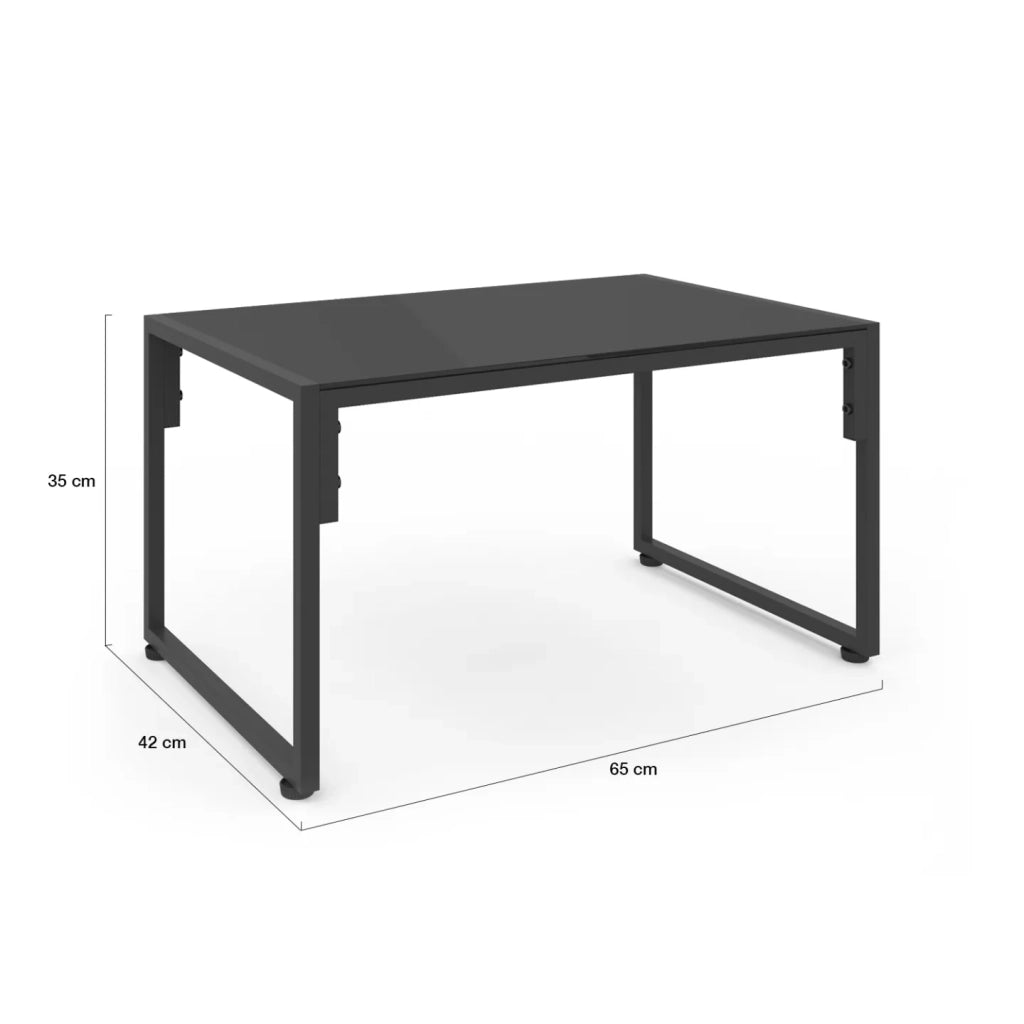 IDMarket - Set di mobili da giardino bassi NAIROBI 6 posti in acciaio grigio antracite