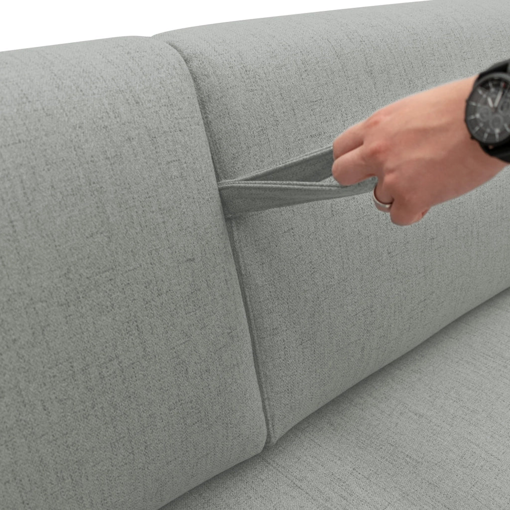 Duna Divano letto matrimoniale con materasso 20 cm in tessuto impermeabile T03 195 cm (mat. 140x197) grigio chiaro