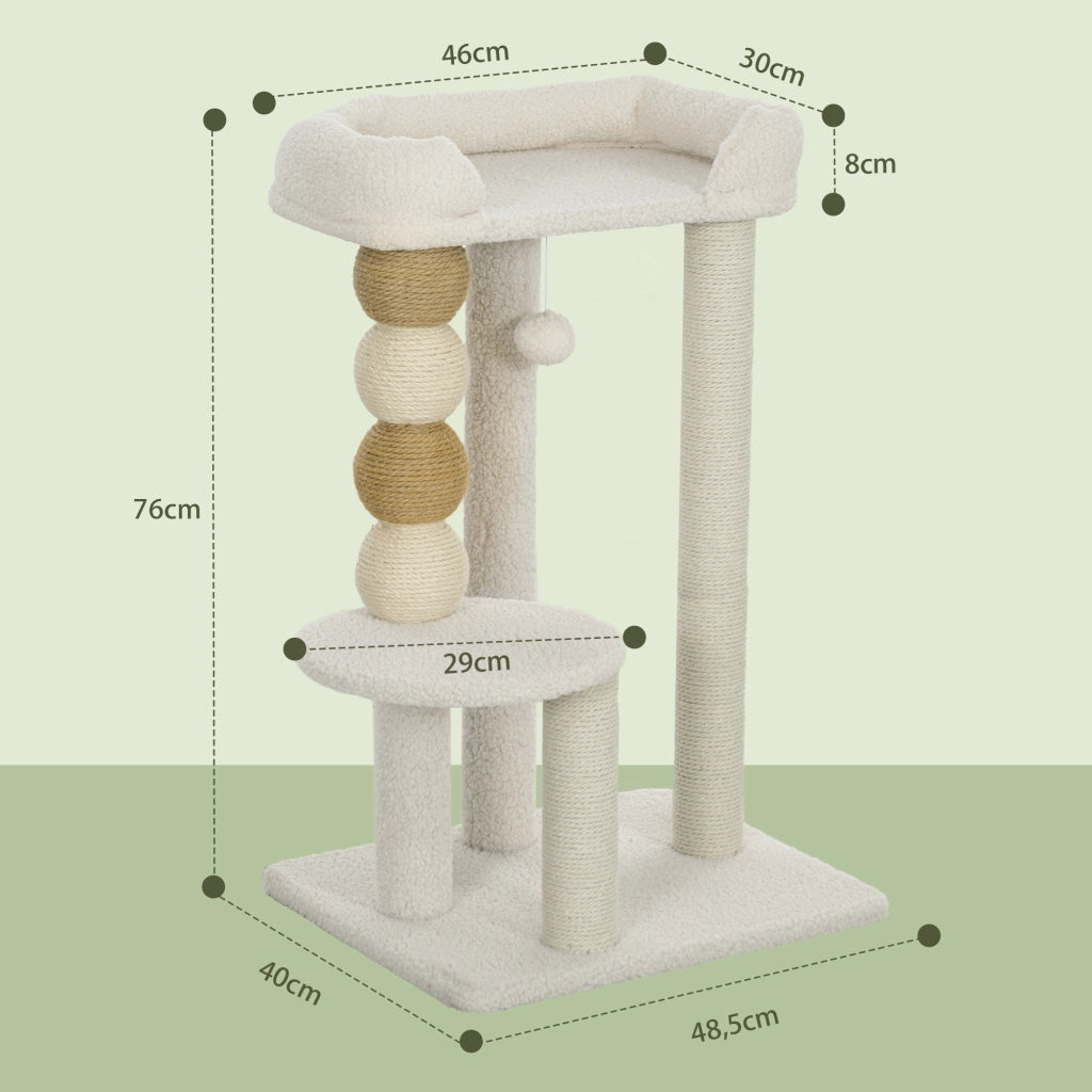 Albero per Gatti ¨C zephmum ¨C Grigio Beige 76 cm