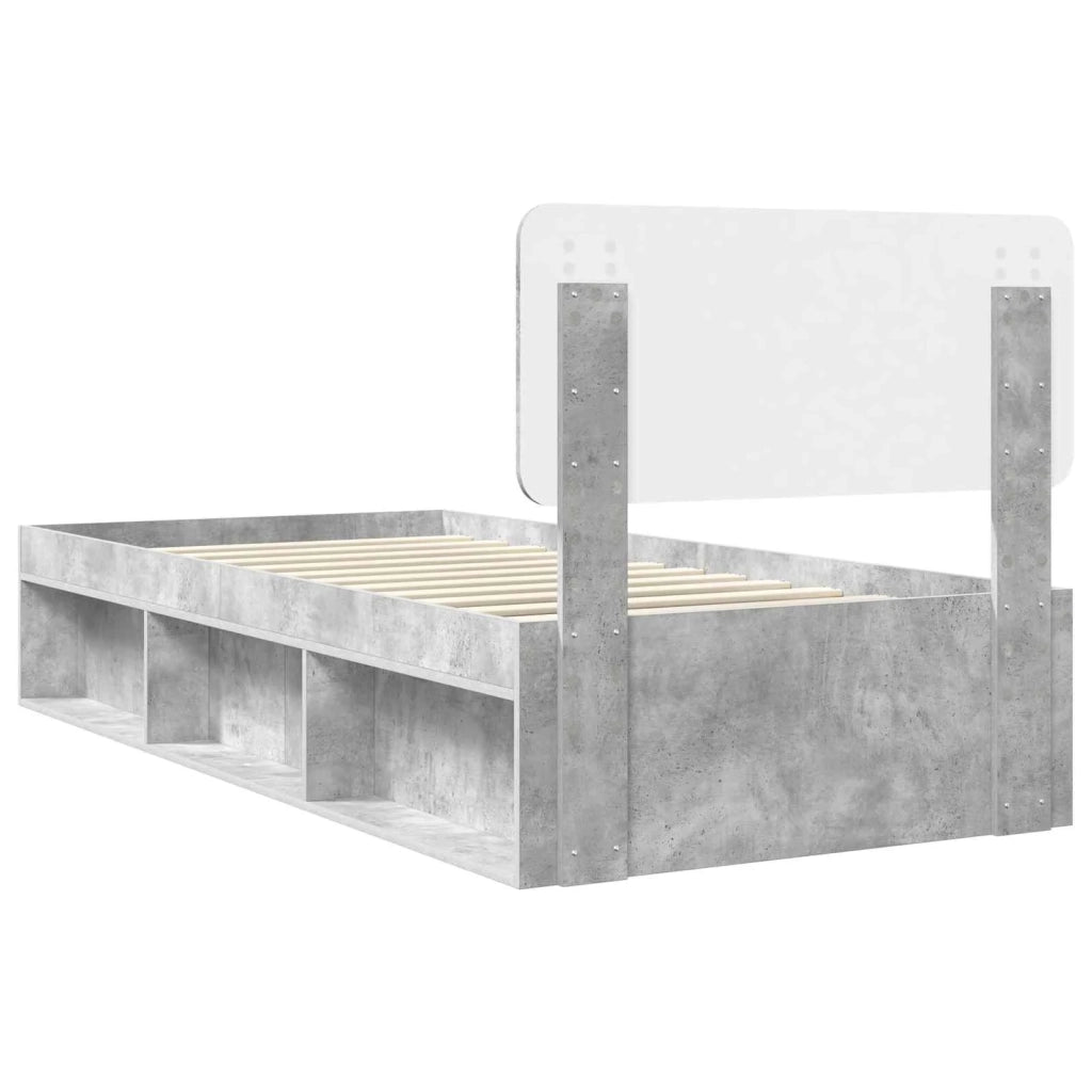 Struttura del letto Grigio Concretè 100 x 200 cm Pino massello 3412117