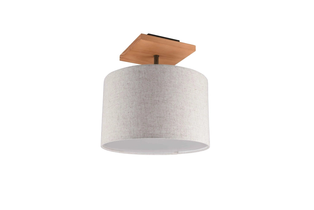 Plafoniera con paralume, legno, sabbia, D 36 cm, Elmau