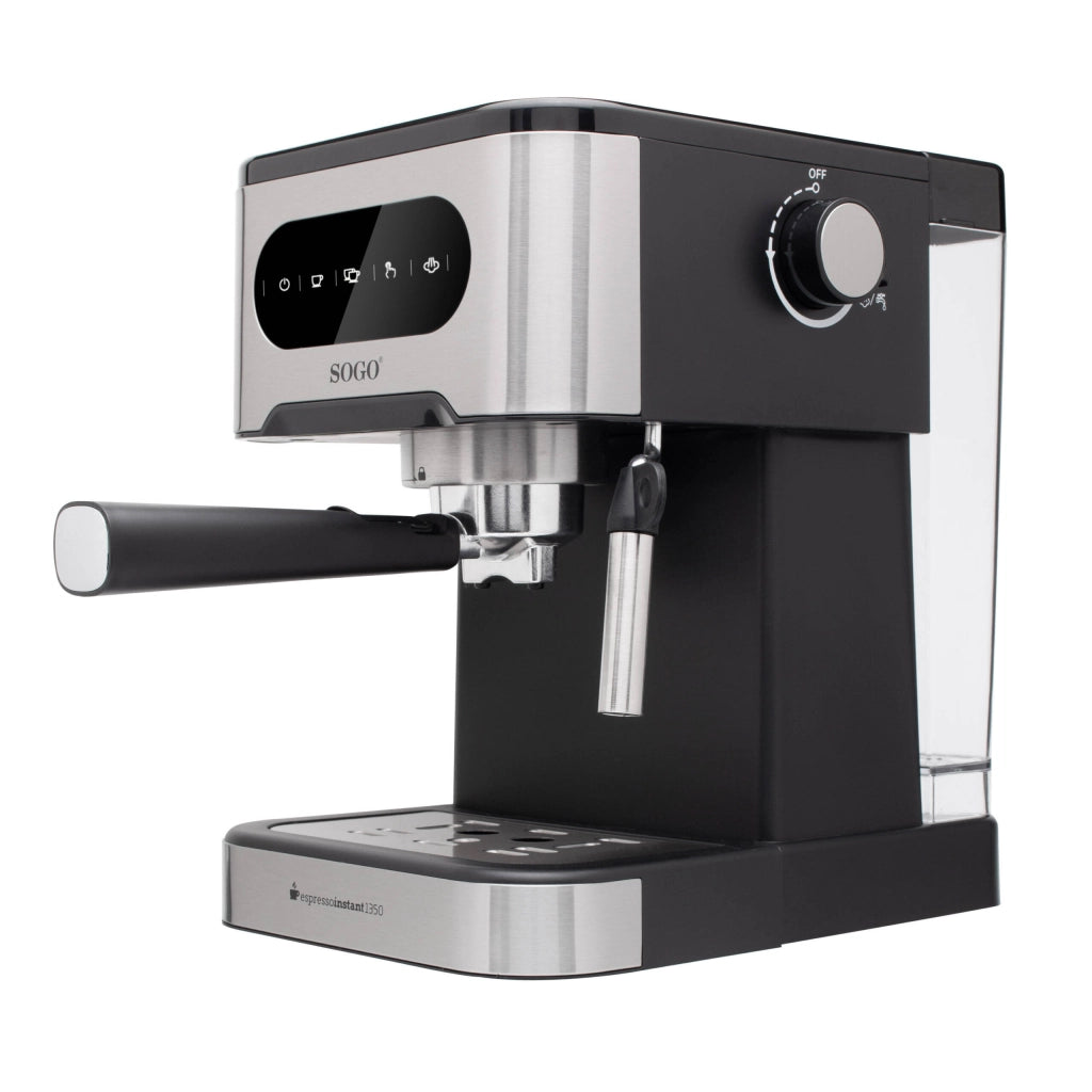 Macchina caffè espresso 20 bar 1350W con cappuccinatore e serbatoio 1,5L, pannello touch per cappuccino e latte - Sogo