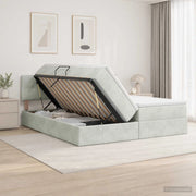 Letto con contenitore LED e materasso Grigio Chiaro 3459390