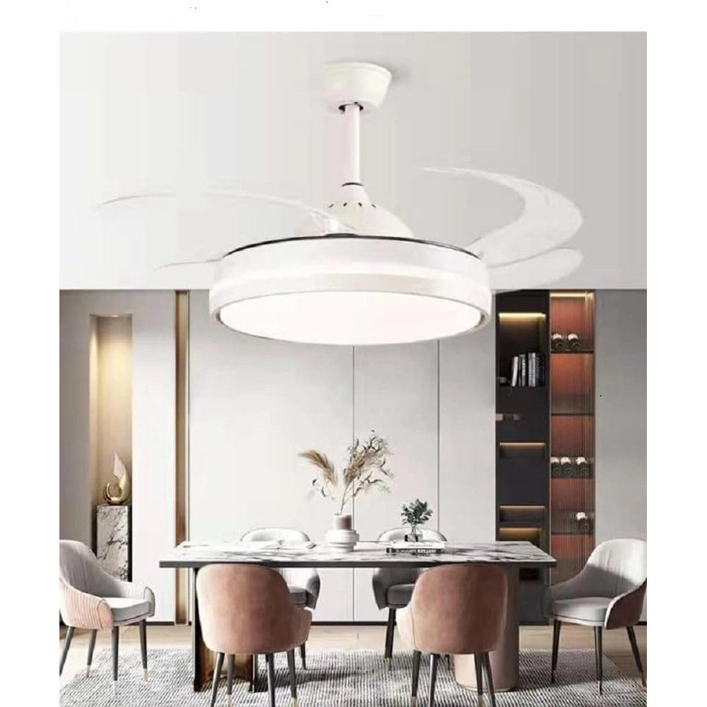 Trade Shop - Luce Decorativa Ventilatore Soffitto Luce Led 6000k 4000k 3000k 400cm 72w Con 3 Pale -