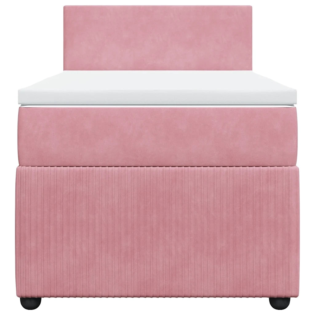 Giroletto a Molle con Materasso Rosa 80x200 cm in Velluto 3289889