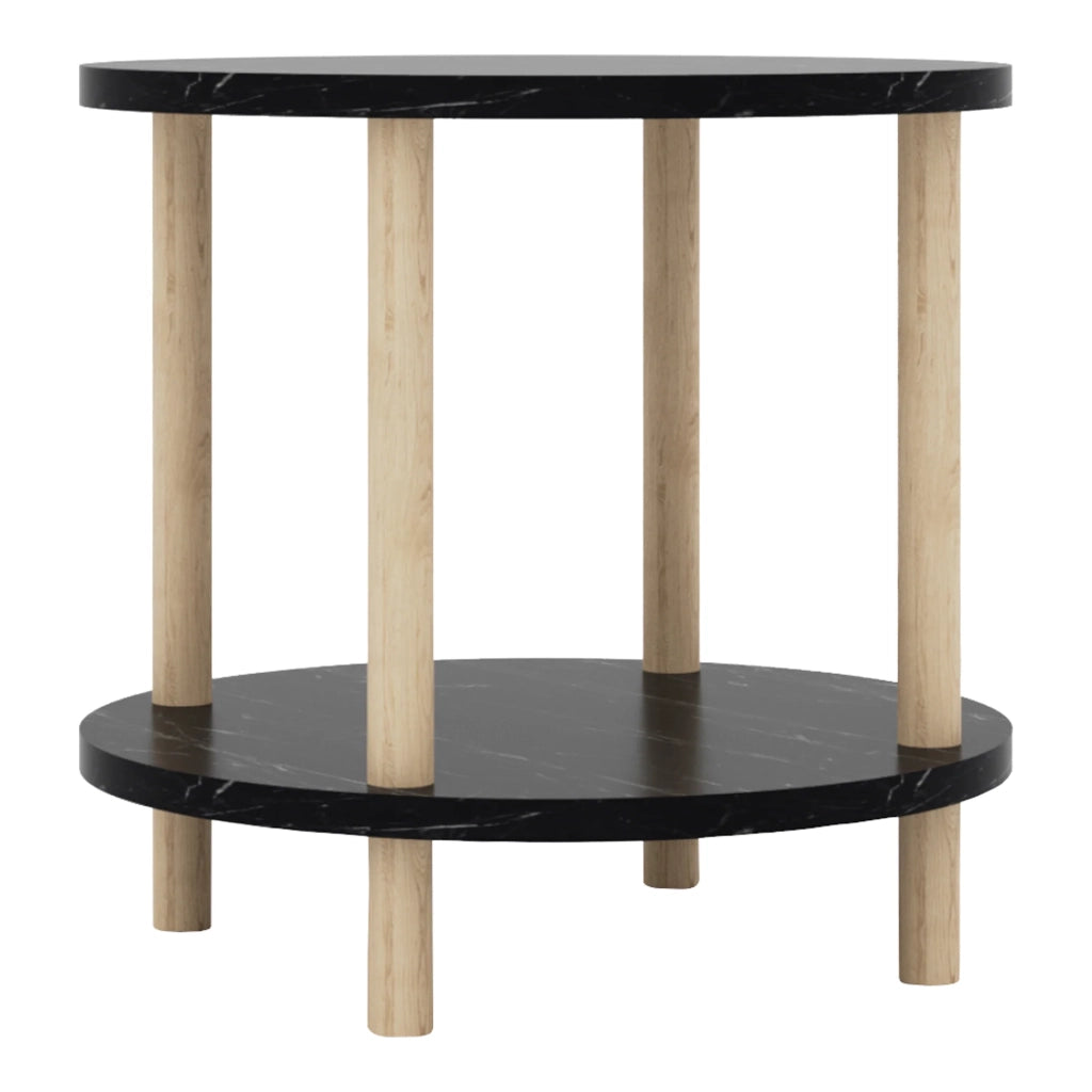 Tavolino laterale 49 x 42 cm effetto marmo nero 03_0010973
