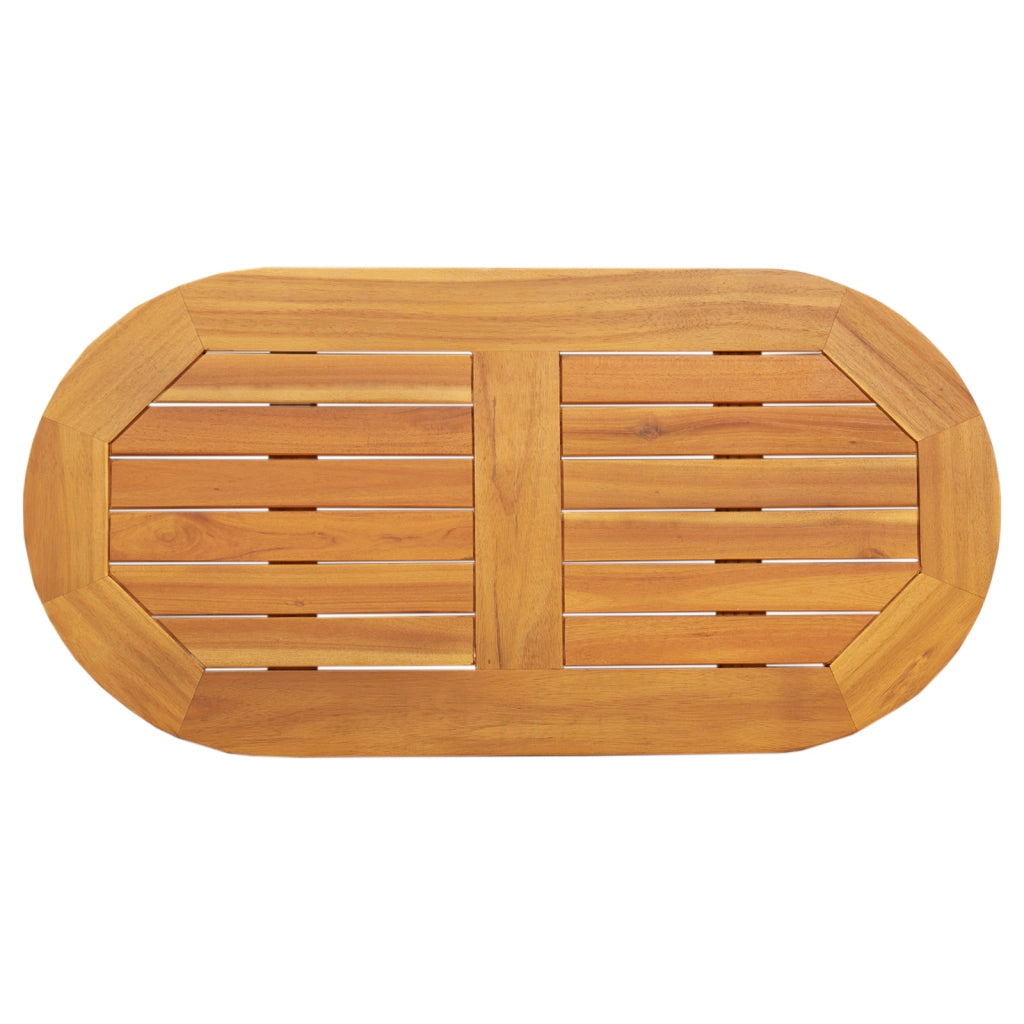 Tavolo Ovale in Legno Massello di Acacia 80x40x2 cm