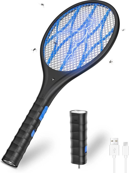 Vibro Aspiratore Elettrico 4000V con Batteria Ricaricabile USB e Lampada a LED - Sicuro ed Efficace per Interno ed Esterno