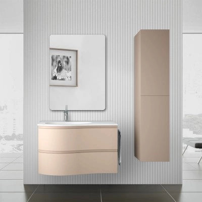 Colonna bagno sospesa 160 cm Melody cappuccino opaco con ante reversibili