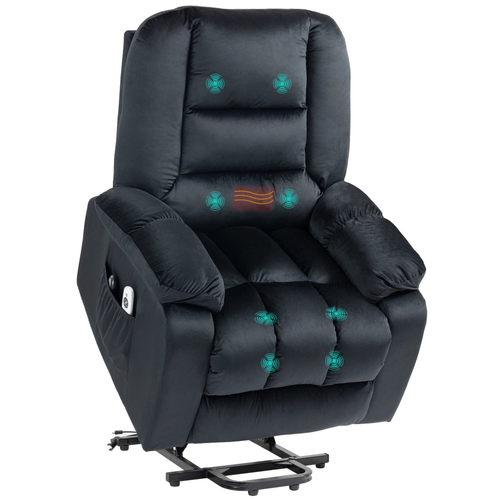 Poltrona massaggiante reclinabile elettrica ¨C zephmum ¨C nero 85x94x107 cm