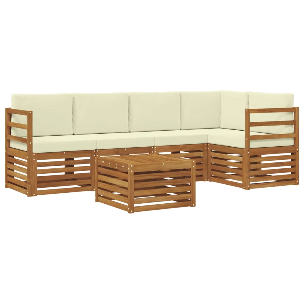 Set divano sezionale con cuscino 6 pcs Naturale e Crema 3374830
