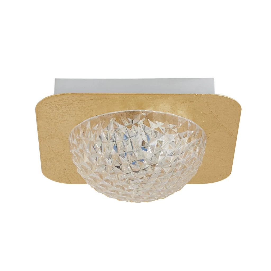 Plafoniera Contemporanea Celestia Acciaio Oro Policarbonato Bianco Led 6,5 3000K
