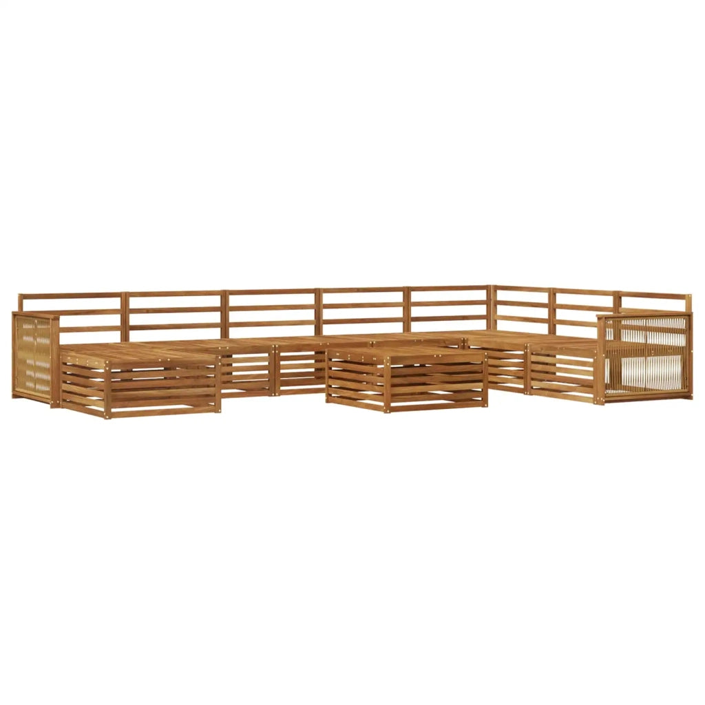 Set di divani da esterno 9 pz Naturale Legno di Acacia Massello 3383747