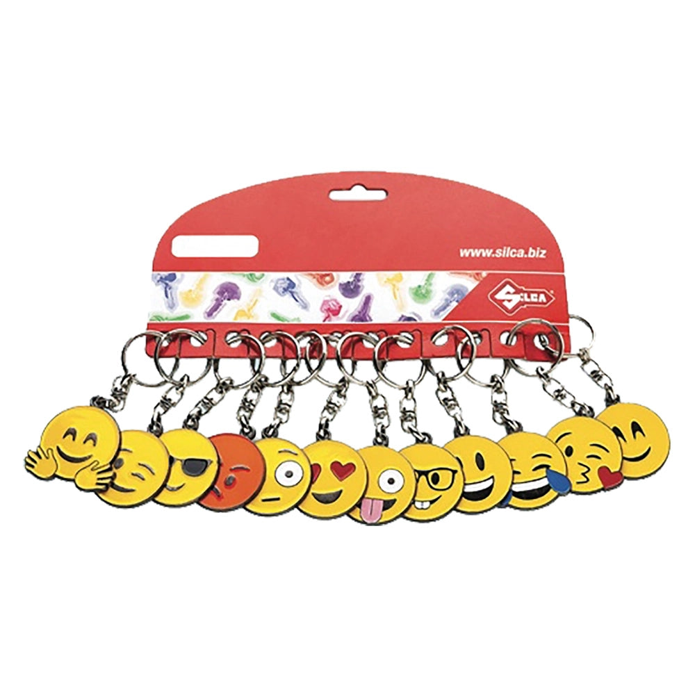 Portachiavi emoji assortiti - 12 pezzi