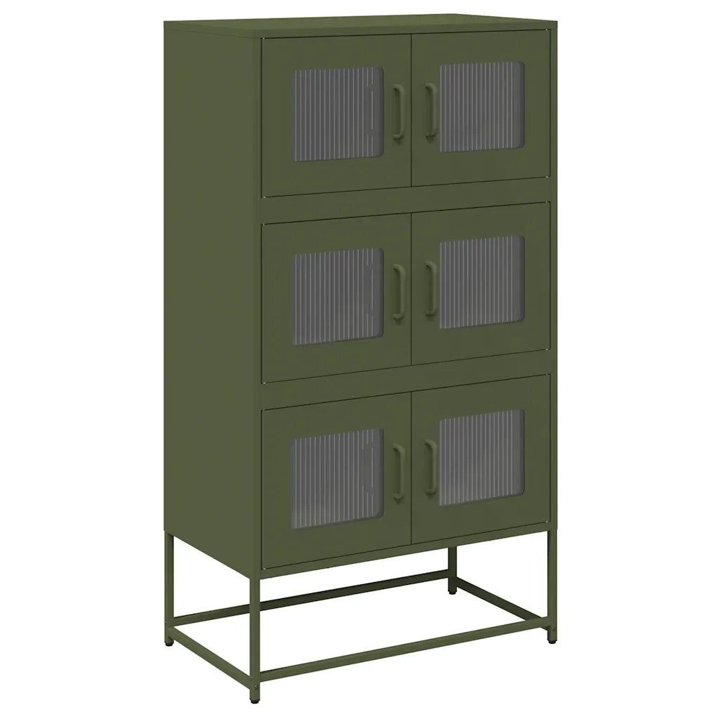 Credenza | Madia | Buffet da pranzo | Armadio da pranzo Verde Oliva 68x39x123 cm in Acciaio