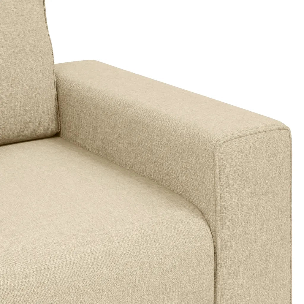 Divano a 3 Posti Crema 220x77x82 cm in Tessuto 4105183
