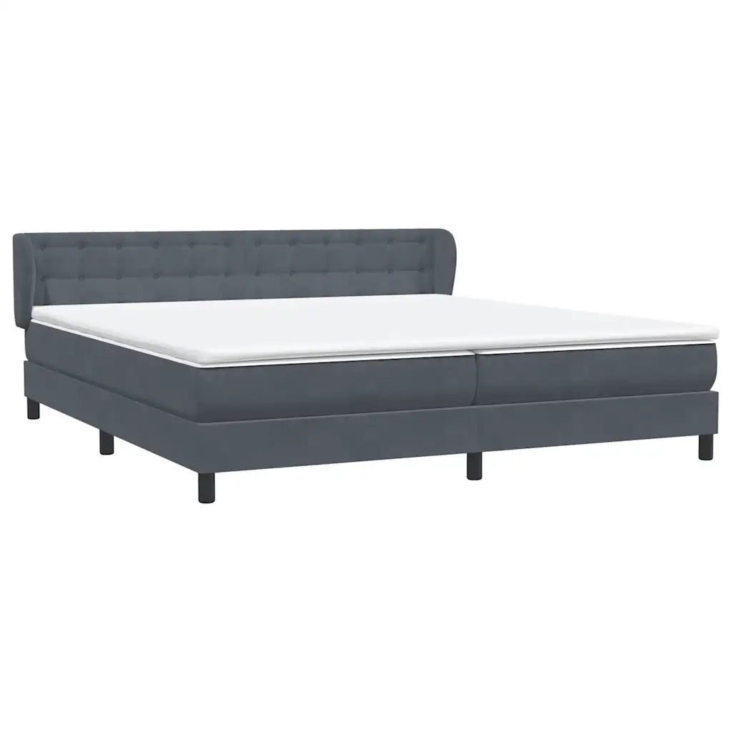 Giroletto a Molle con Materassi Grigio Scuro 180x210 cm Velluto 3317872