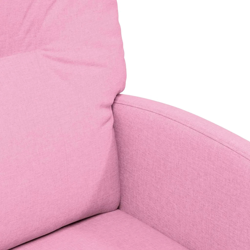 Sedie da Pranzo con Ruote 2 pcs Rosa 57 x 67 x 95 cm Tessuto