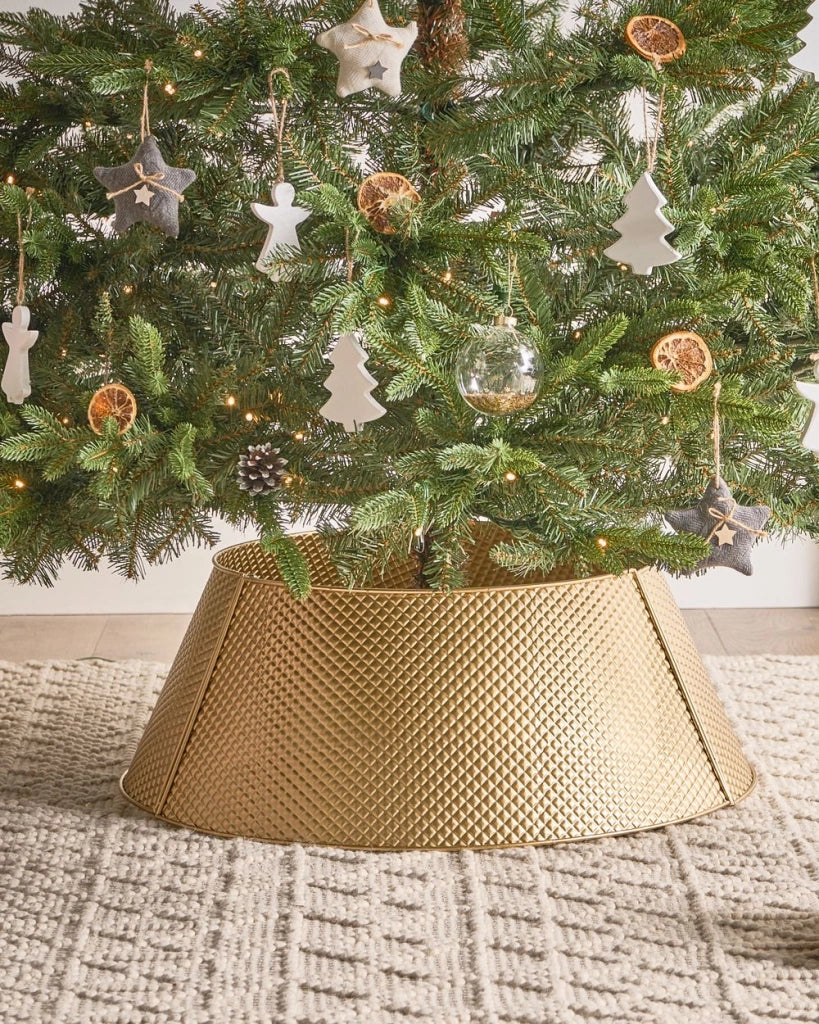 Copribase  Albero di Natale Collare in metallo dorato Ferro Moderno Rotondo Accessori per la casa Copertura per tronco Natale