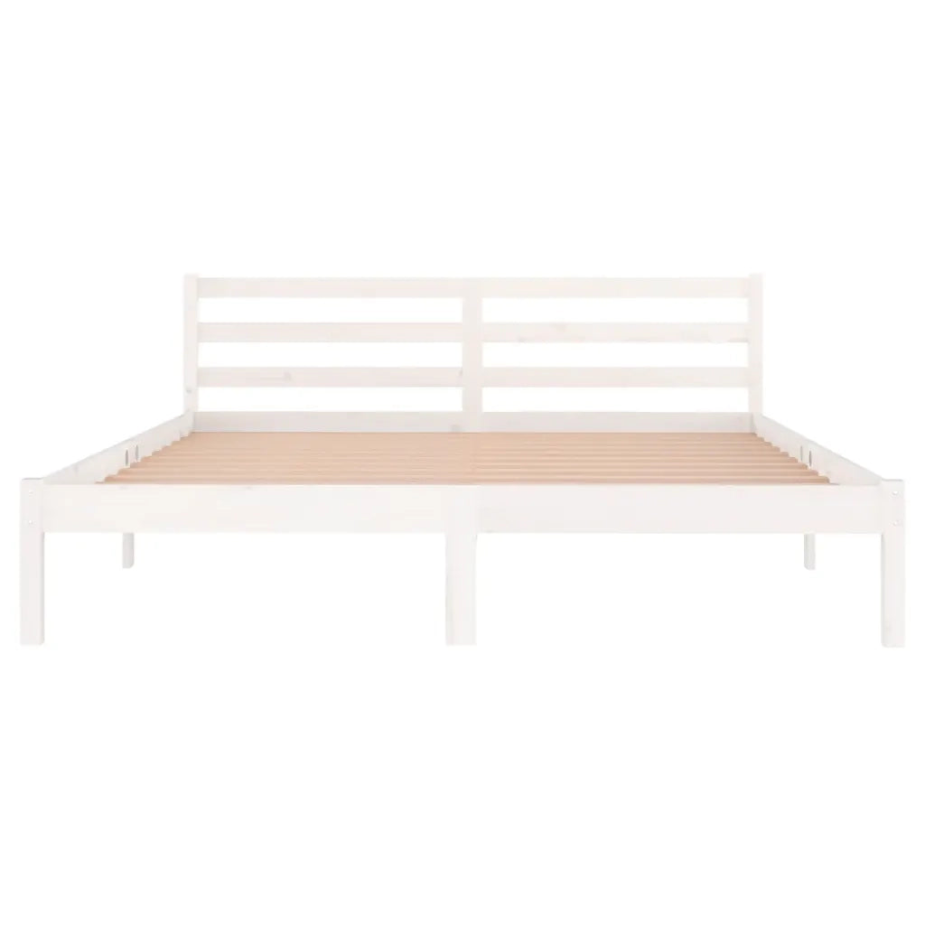 Giroletto in Legno Massello di Pino 160x200 cm Bianco 810441