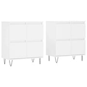 Buffet credenza cassettiera armadio mobile contenitore organizer per cucina soggiorno salotti set da 2 legno ingegnerizzato bianco 02_0036697