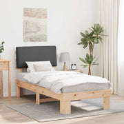 Letto con Testiera Rivestita Grigio scuro 100 x 200 cm