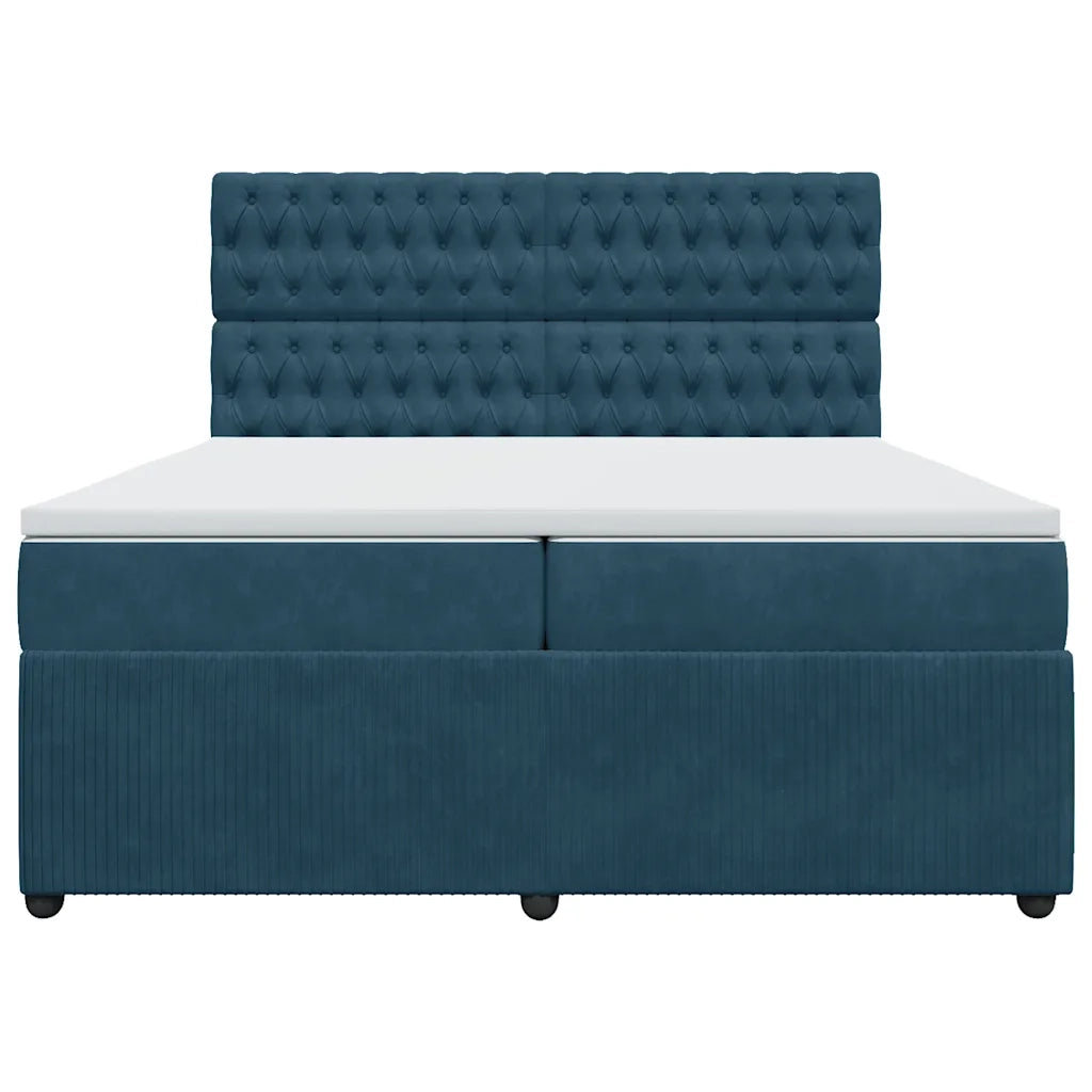 Giroletto a Molle con Materasso Blu 200x200 cm in Velluto 3294740