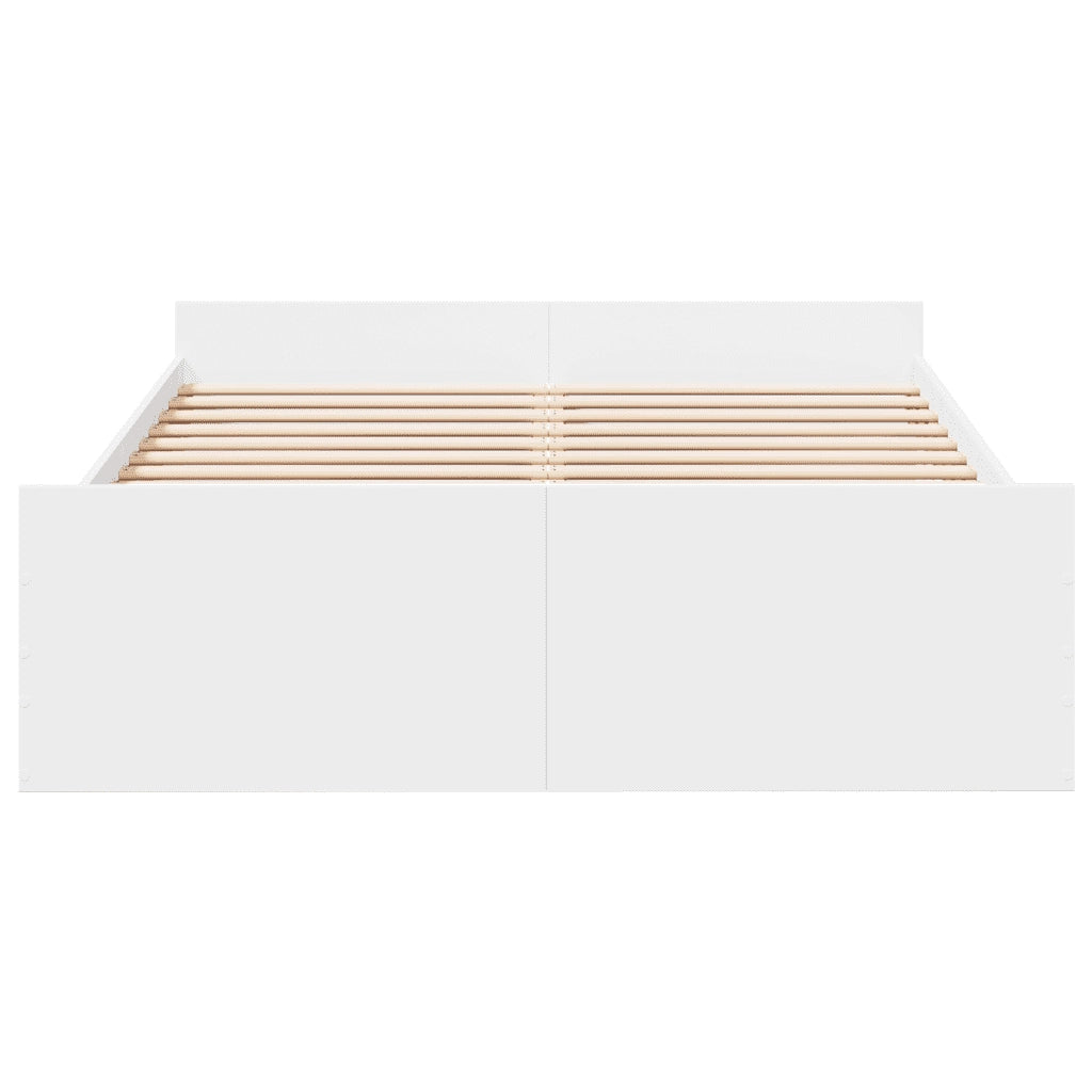 Giroletto con Cassetti Bianco 120x200 cm in Legno Multistrato 3280300