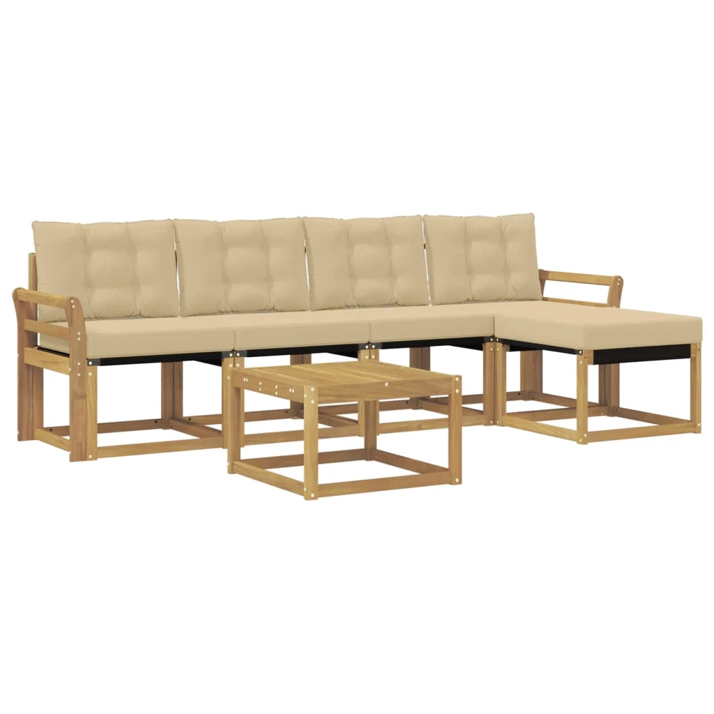 Set di divani da esterno 6 pz Bianco e Beige 3389407