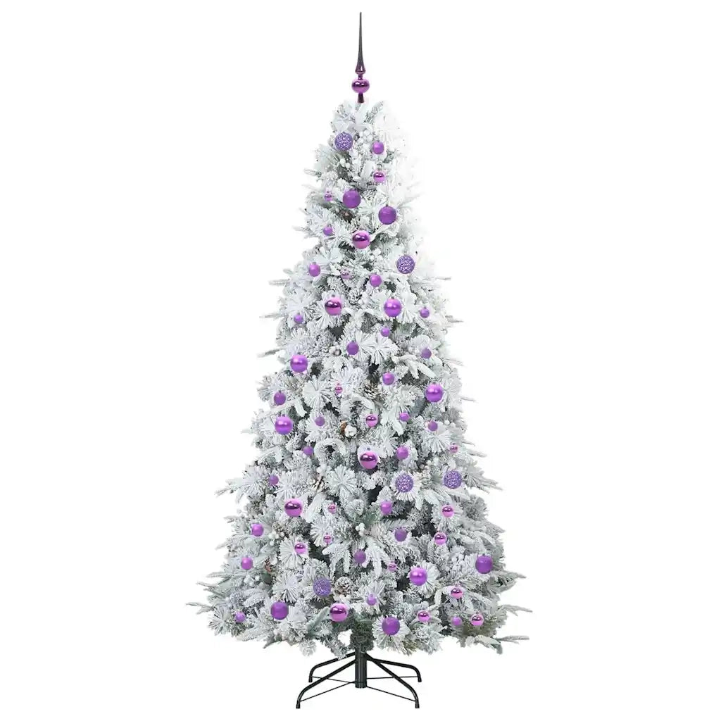 Albero di Natale | Decorazioni natalizie Artificiale con Rami Pieghevoli Bianco 180 cm