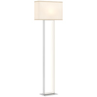 Lampada da Terra Alta 150 cm con 3 Modalità di Luce Interruttore a Pedale Paralume Effetto Lino Bianco