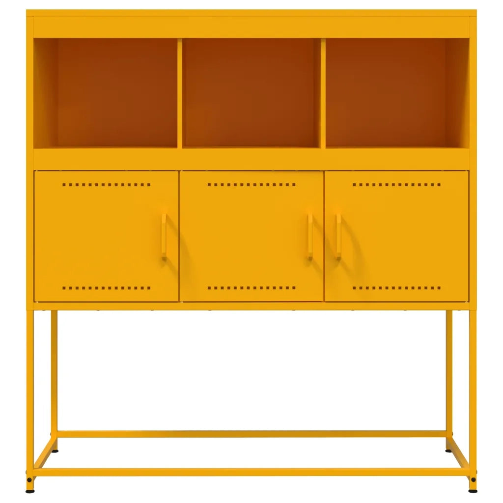 vidaXL Credenza Giallo Senape 100,5x39x107 cm in Acciaio