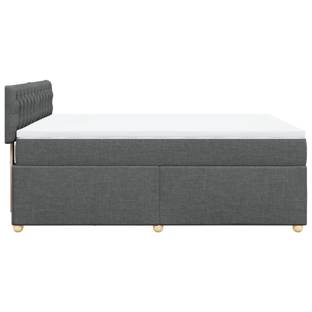 Giroletto a Molle con Materasso Grigio Scuro 140x200cm Tessuto