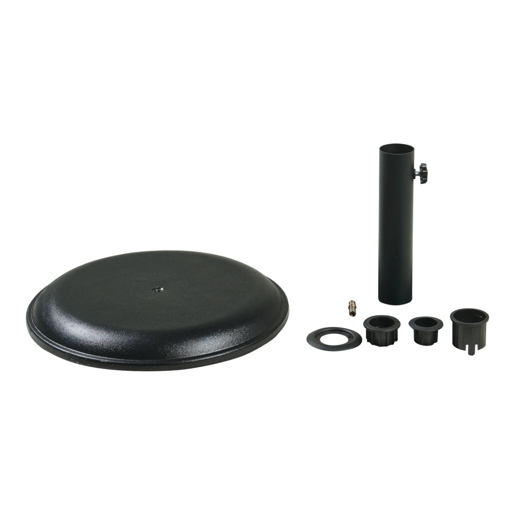 Base per ombrellone da giardino cemento 45 x 5 cm nero 03_0010250