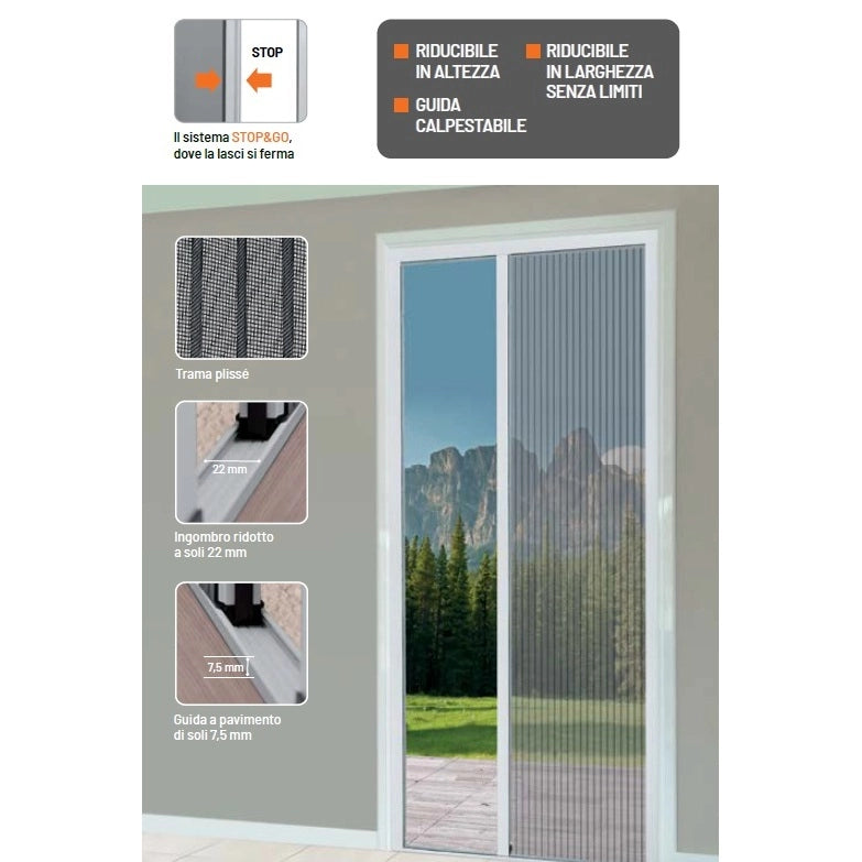 ZANZARIERA PLISSETTATA 120XH240CM MARRONE 8017