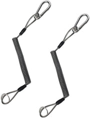 Hanger per chiave 2 pezzi - Hanger per chiave con gancio a pistola - Leggero e compatto - Forte e resistente ai abrasivi - Spira di acciaio flessibile - Sicuro da fissare