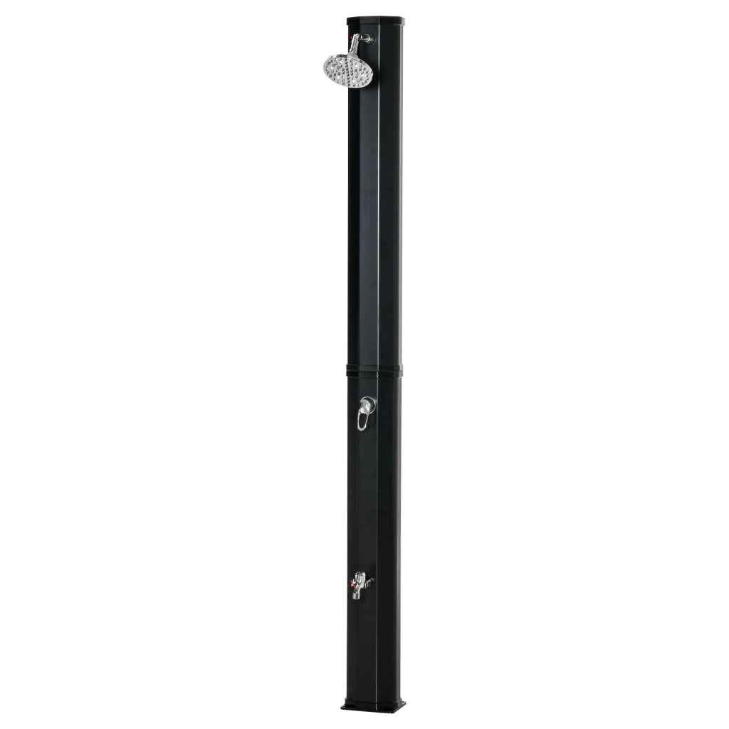 Doccia solare esterna 35L per giardino spiaggia piscina con pomma e rubinetto ¨C zephmum ¨C nero 17.5x14.5x216 cm