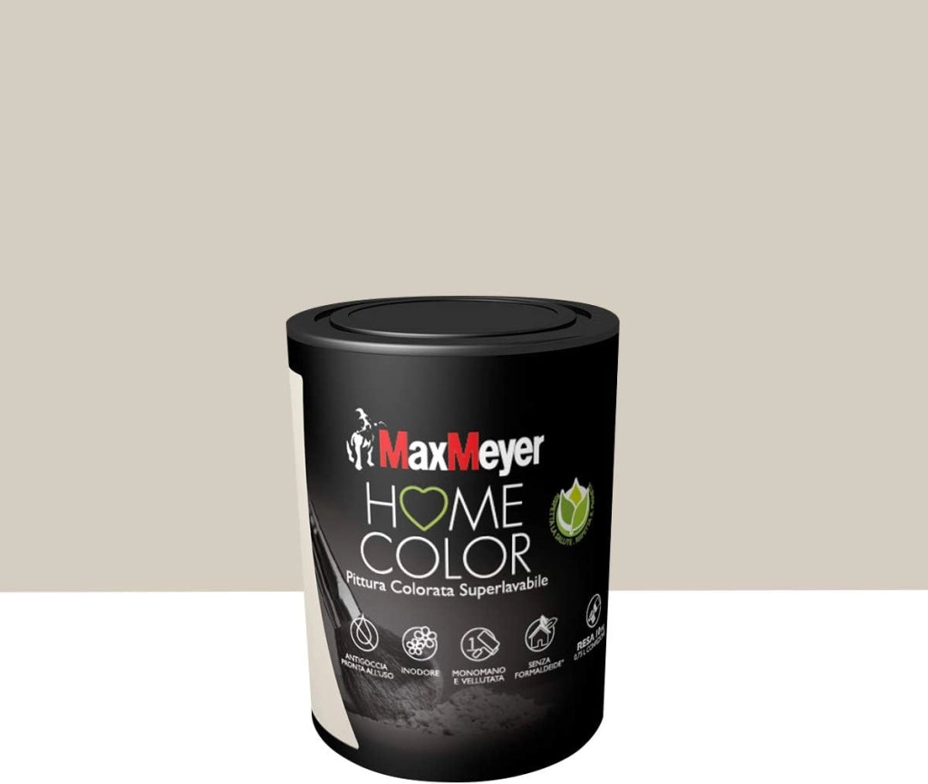 Idropittura Colorata Superlavabile per Interni HomeColor, Colore Luna, 0.75L
