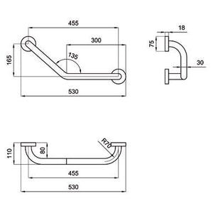 Maniglione di sicurezza in acciaio curvo