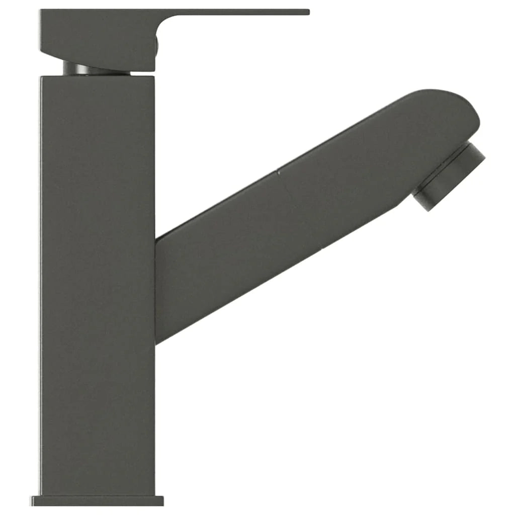 Rubinetto estraibile per lavabo miscelatore per bagno finitura per interni 17,2 cm finitura grigia 02_0003527