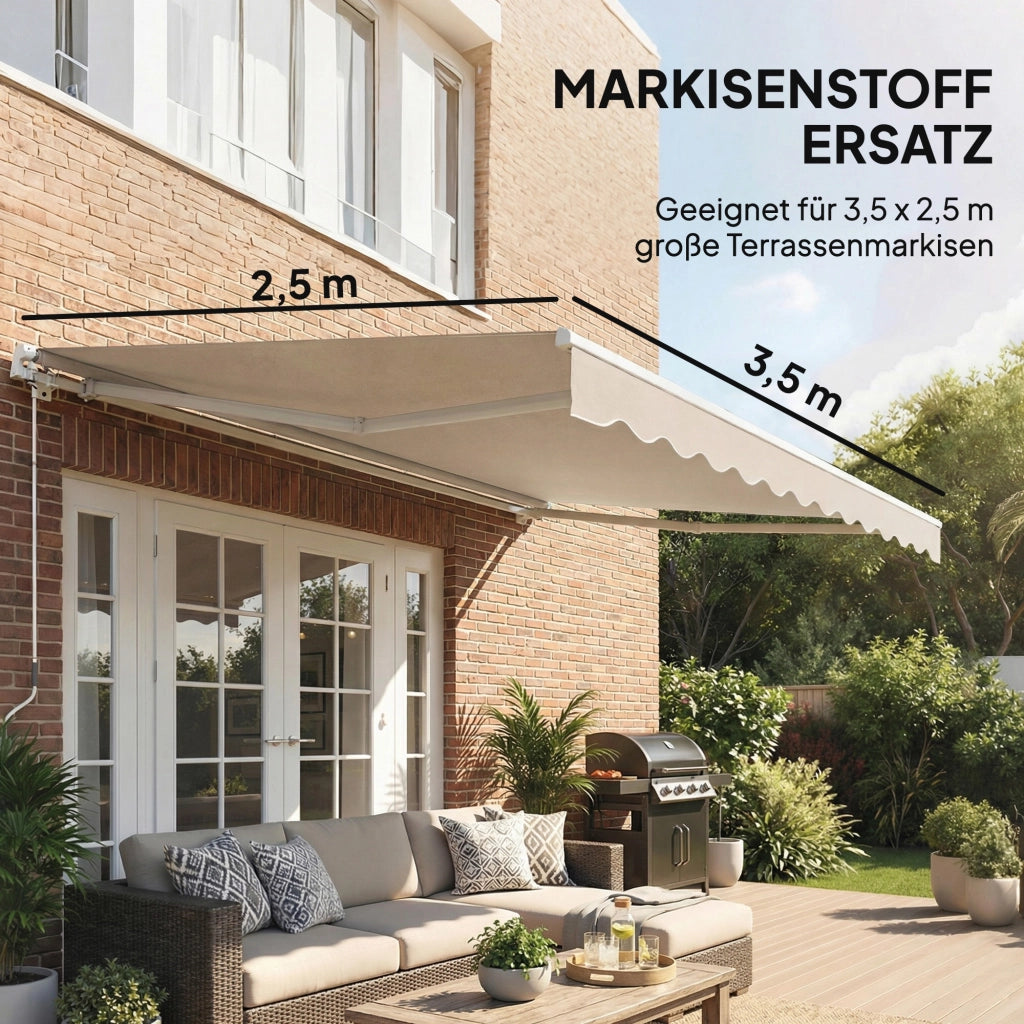 Telo Copertura Tenda da Giardino ¨C zephmum ¨C 3.5x2.5m UPF50+ Cremewei?