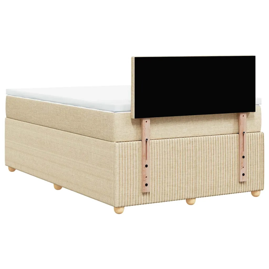 Giroletto a Molle con Materasso Crema 120x190 cm in Tessuto 3289693