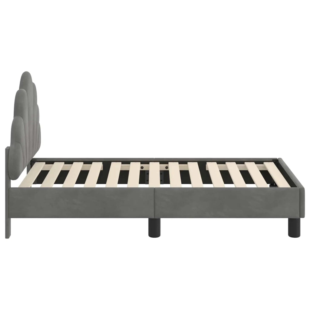 Struttura letto per bambini con testata Grigio Scuro Velluto