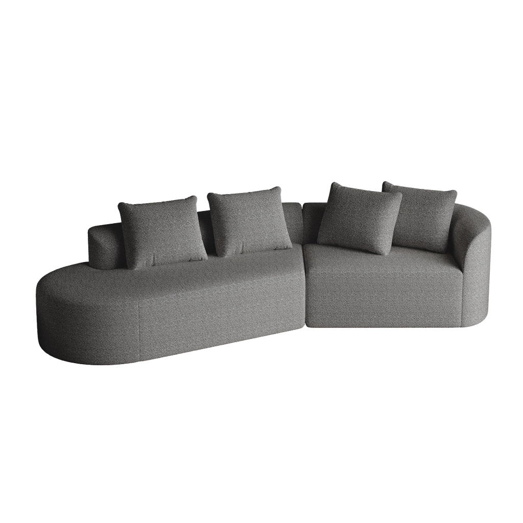 Divano in chenille moderno - Zephmum - Extra largo e profondo, 4 posti, con 4 cuscini decorativi