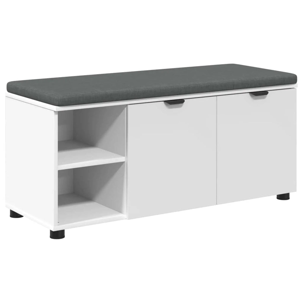 Panca per ingresso con cuscino Bianco 100 x 38 x 46 cm