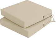 Set di cuscini per seduta impermeabili - comfort per seduta all'aperto - 2 pezzi - beige - 40 x 40 cm