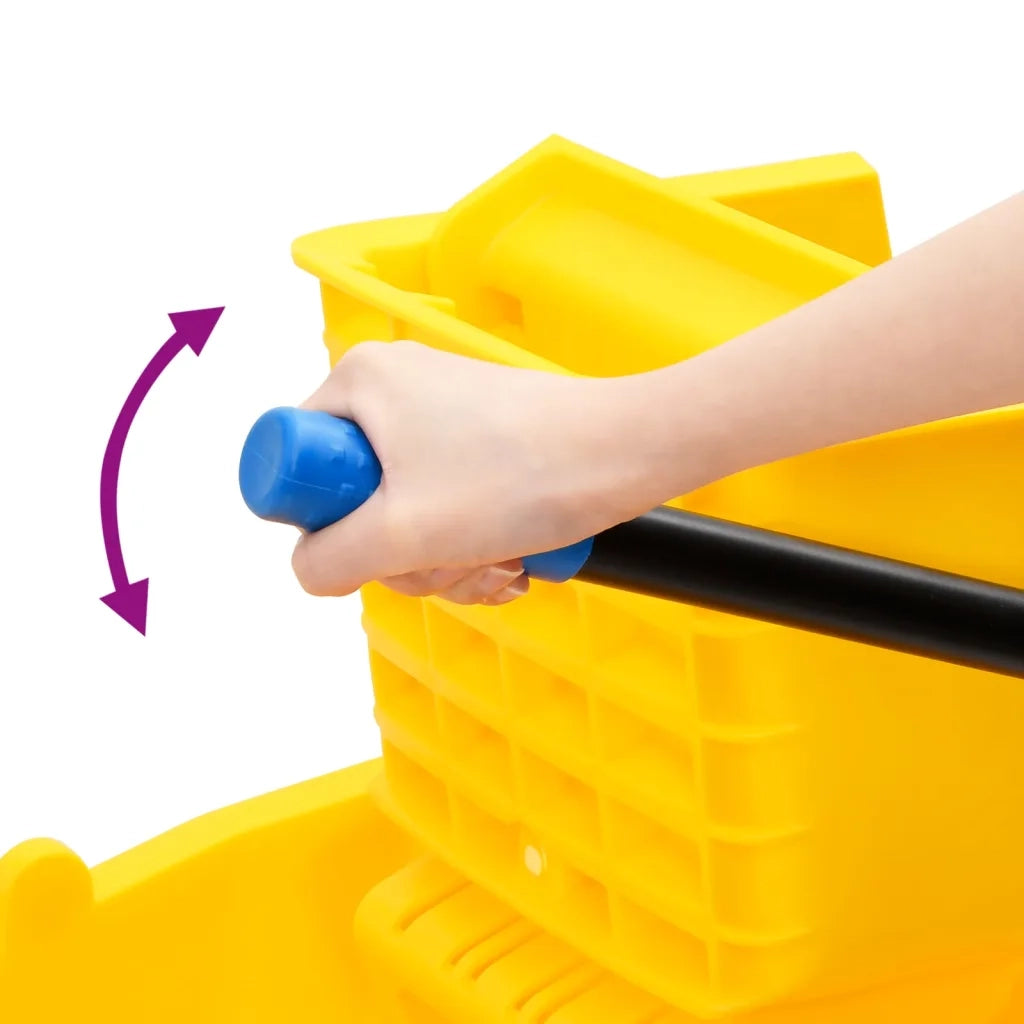Secchio Mocio con Strizzatoio e Ruote Giallo 36 L Polipropilene CFW3130776